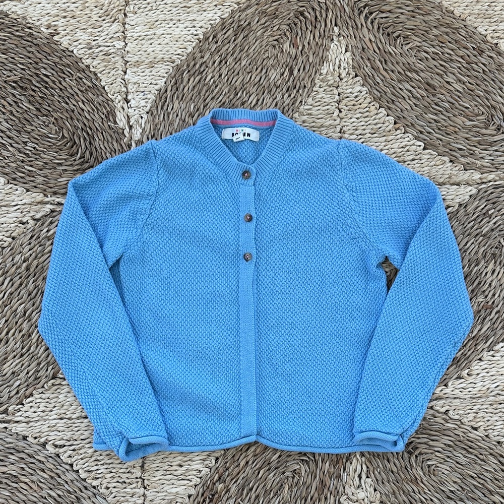 Mini Boden Blue Basketweave Knit Sweater